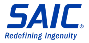 SAIC logo, partner for government IT compliance modernization